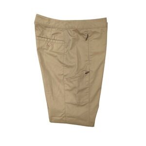 Adidas Golf Capri Pants Womens 6 Tan Khaki Stretch Cropped Trousers Zip Pocket